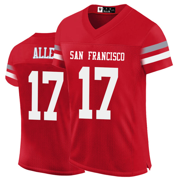 Kopkoc San Francisco Red 17 A Football Stitched Jerseys