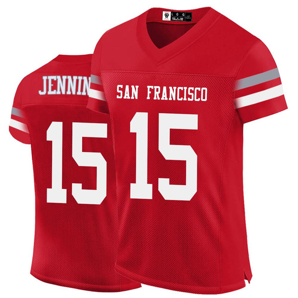 Kopkoc San Francisco Red 15 J Football Stitched Jerseys