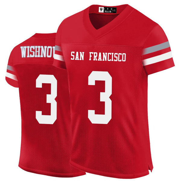 Kopkoc San Francisco Red 3 W Football Stitched Jerseys