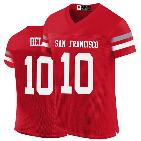 Kopkoc San Francisco Red 10 B Football Stitched Jerseys