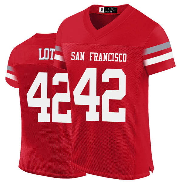 Kopkoc San Francisco Red 42 L Football Stitched Jerseys