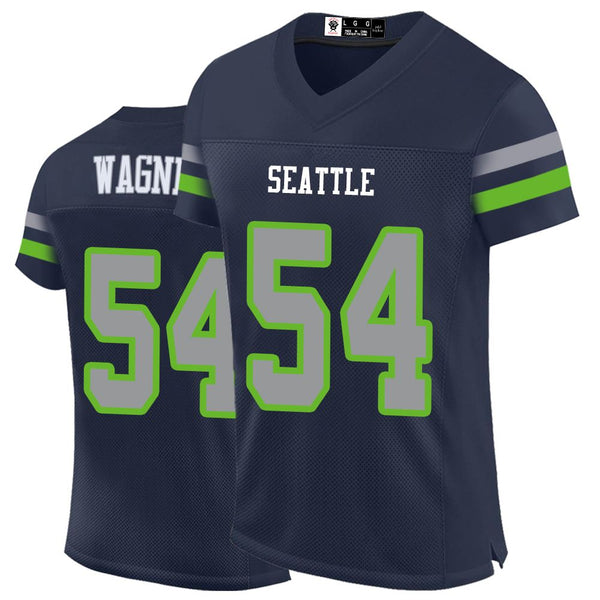 Kopkoc Seattle Blue 54 W Football Stitched Jerseys