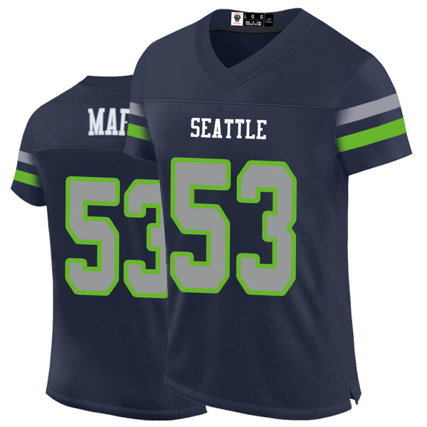 Kopkoc Seattle Blue 53 M Football Stitched Jerseys