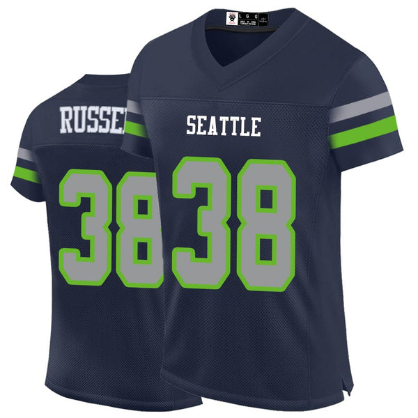 Kopkoc Seattle Blue 38 R Football Stitched Jerseys