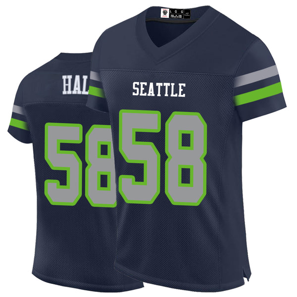 Kopkoc Seattle Blue 58 H Football Stitched Jerseys