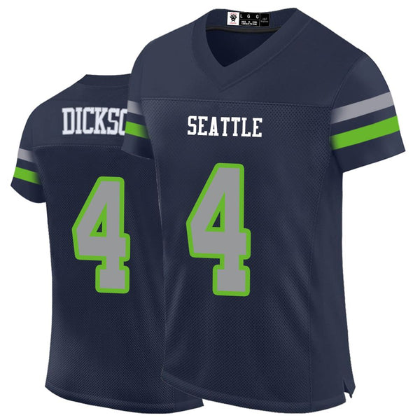 Kopkoc Seattle Blue 4 D Football Stitched Jerseys