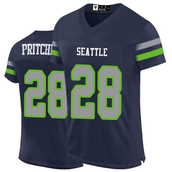 Kopkoc Seattle Blue 28 P Football Stitched Jerseys