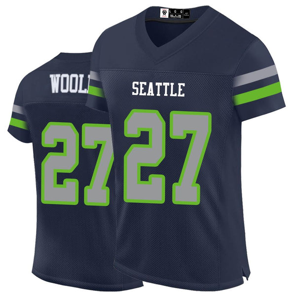 Kopkoc Seattle Blue 27 W Football Stitched Jerseys