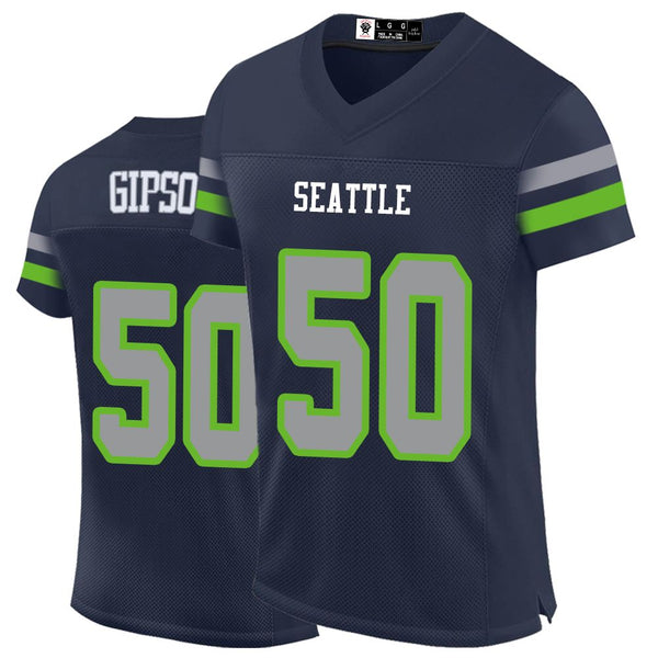 Kopkoc Seattle Blue 50 G Football Stitched Jerseys