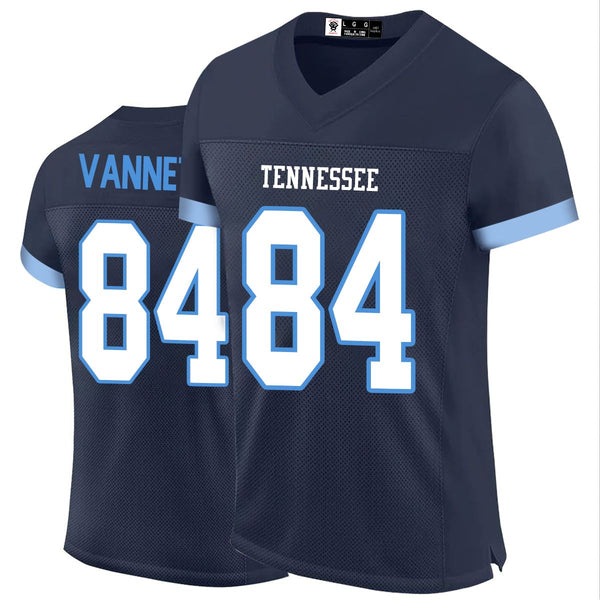 Kopkoc Tennessee Navy 84 V Football Stitched Jerseys