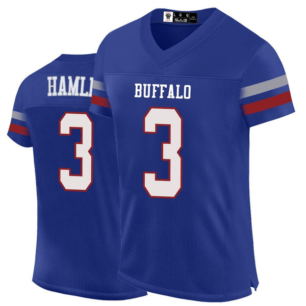 Kopkoc Buffalo Blue 3 H Football Stitched Jerseys