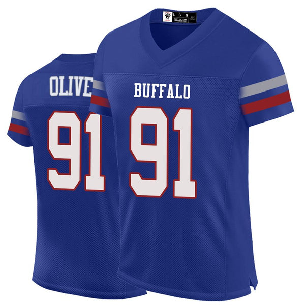 Kopkoc Buffalo Blue 91 O Football Stitched Jerseys