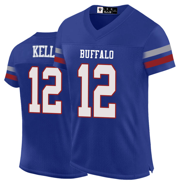 Kopkoc Buffalo Blue 12 K Football Stitched Jerseys