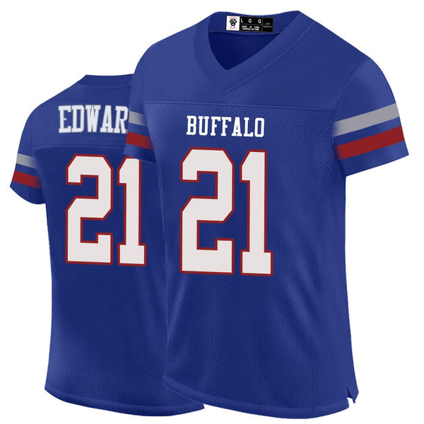 Kopkoc Buffalo Blue 21 E Football Stitched Jerseys